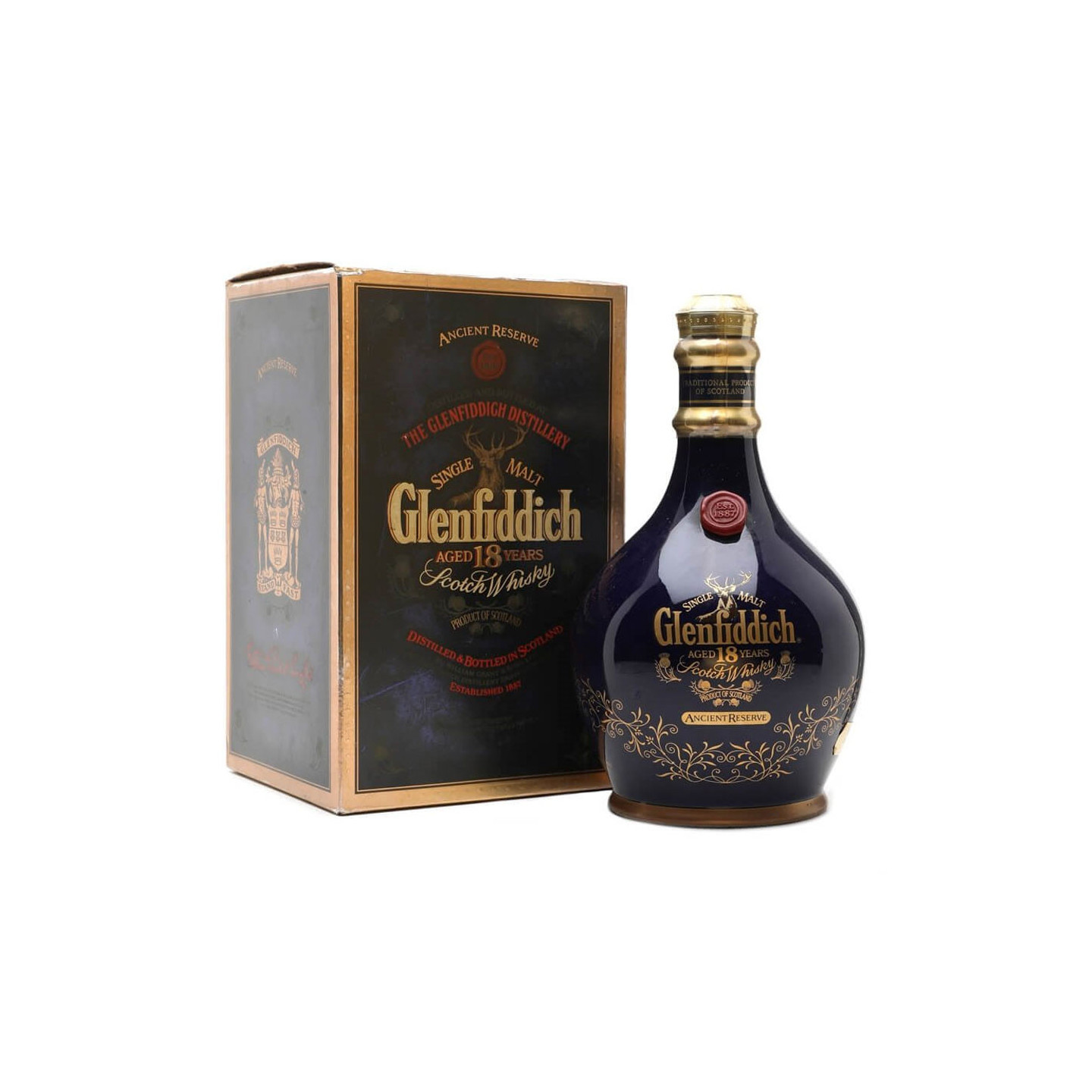 Glenfiddich 18 ans Decanter Or et Bleue 70cl 40°