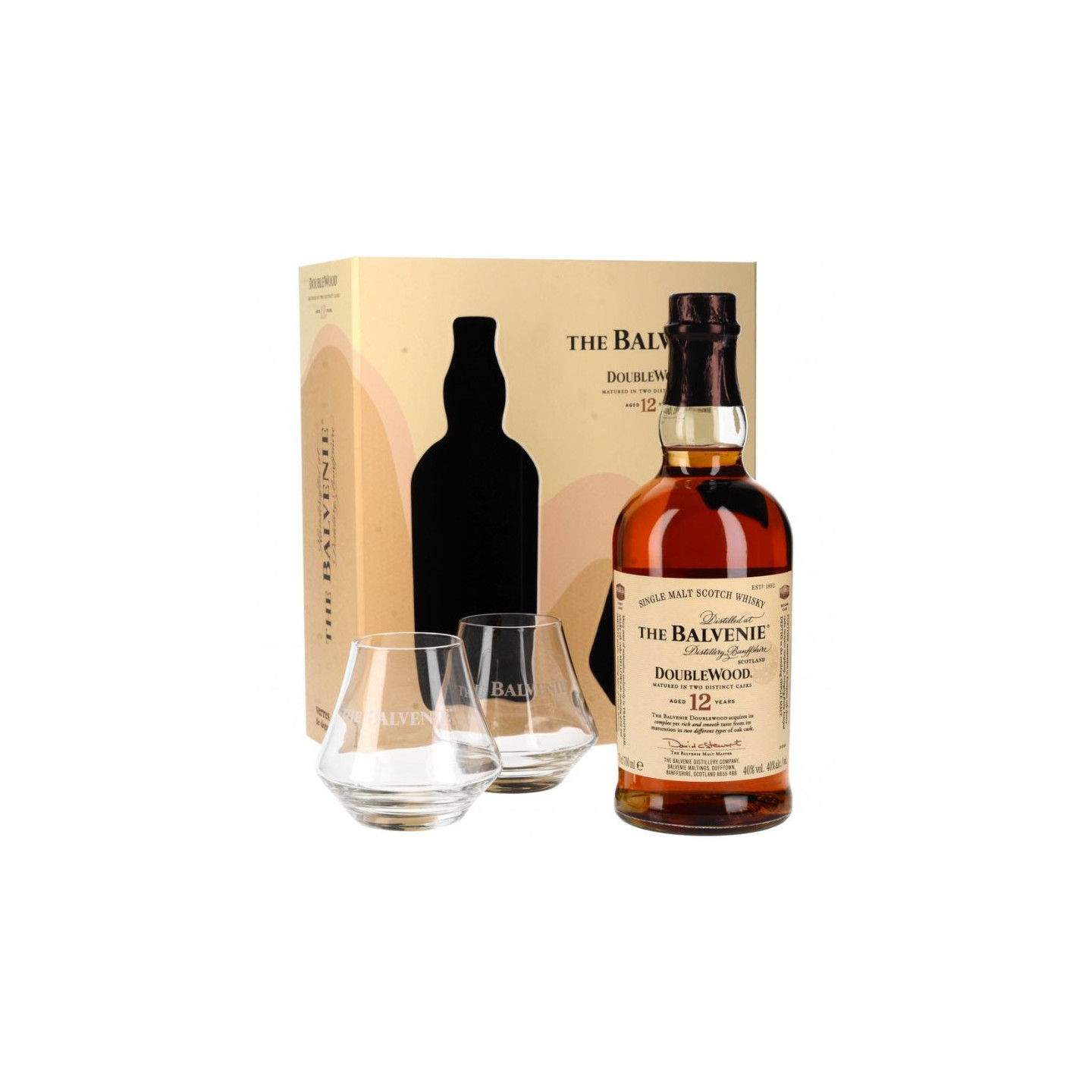 THE BALVENIE DOUBLEWOOD 12 YEARS ２本セット！ Balvenie 12 years old Double Wood 70cl 40° + 2 glasses - Le