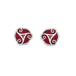 Boucles D'Oreilles Triskel Rouge