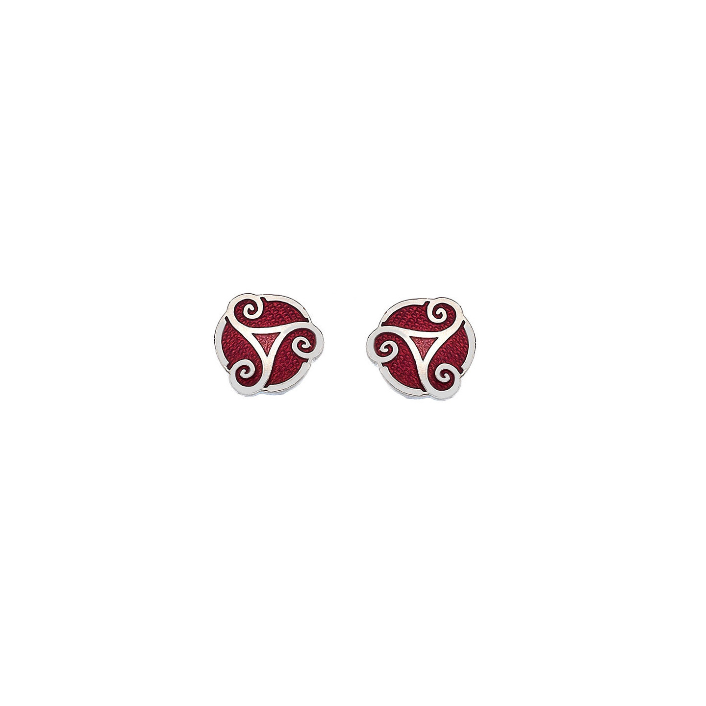 Red Triskel Earrings