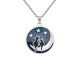 Collier love cats bleu
