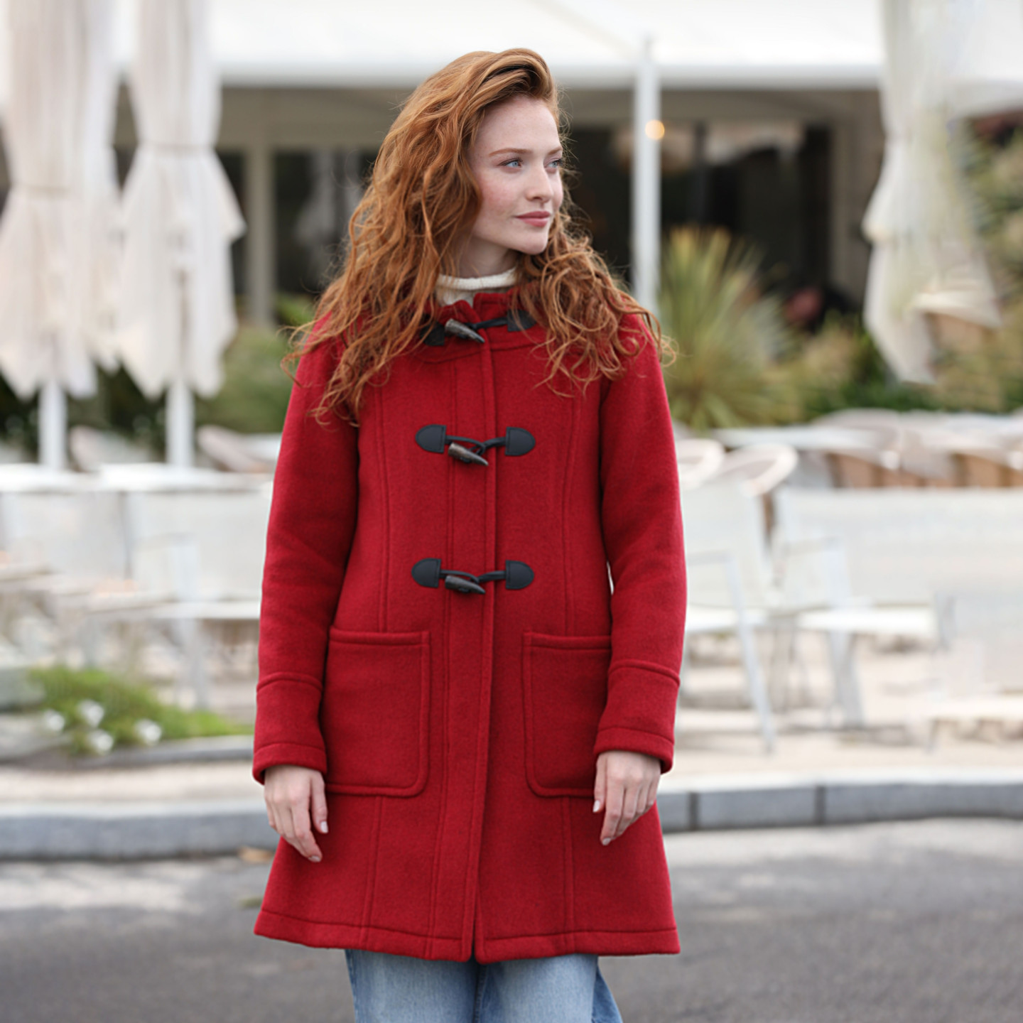 London Tradition Fiona Cherry Zipped Duffle-Coat - Le Comptoir
