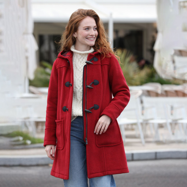 London Tradition Fiona Cherry Zipped Duffle Coat