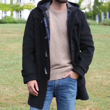 Barry Charcoal Zipped Duffle-Coat