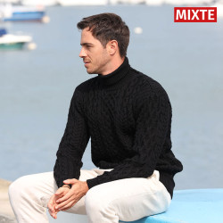 Aran Woolen Mills Black Turtleneck Sweater