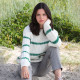 Cardigan Ada Ecru Et vert Out Of Ireland