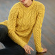 Pull Supersoft Col Rond Torsadé Moutarde Aran Woollen Mills