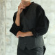 Emerald Isle Weaving Black Irish Cotton Shirt Officer Collar