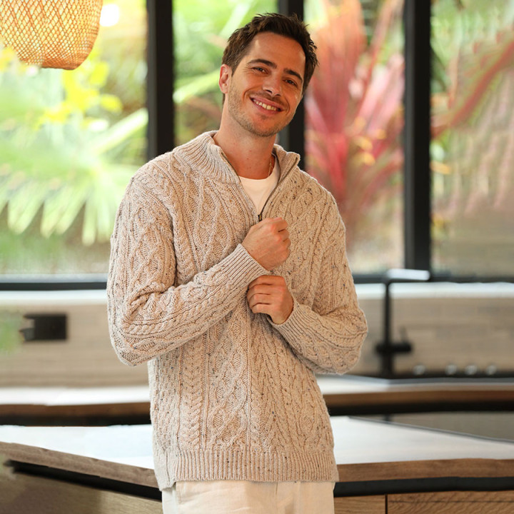 Pull laine Beige Chiné Inis Crafts