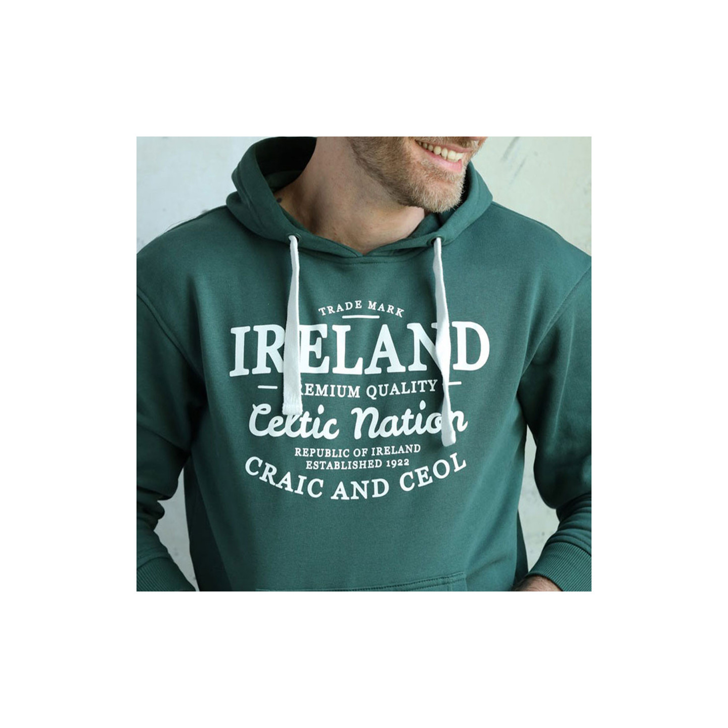 Sweat Capuche Ireland Vert Foncé