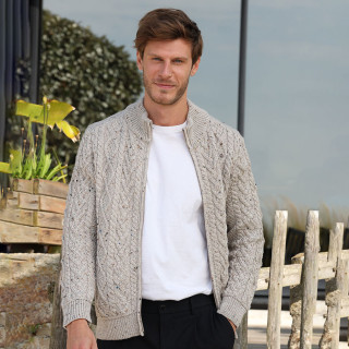 Inis Crafts Heather Beige Zipped Cardigan