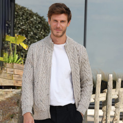 Veste Zippée Beige Chiné Inis Crafts
