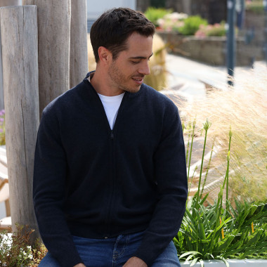 Best Yarn Navy 1/2 Zip Collar Sweater