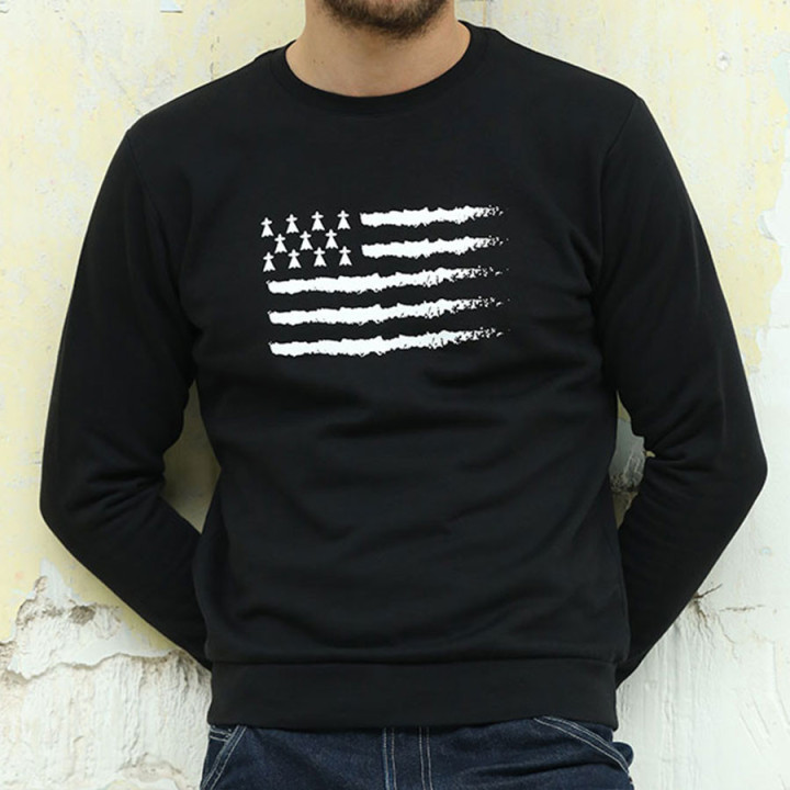 Sweat Breizh Black Breton flag Camberabero