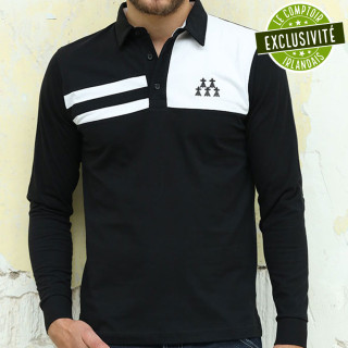 Polo Manches Longues Noir Et Blanc Camberabero