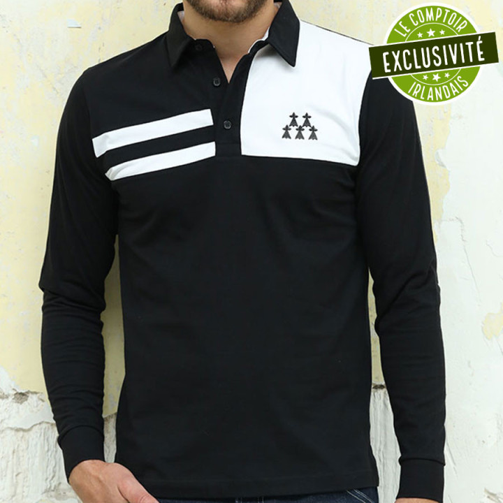 Polo Manches Longues Noir Et Blanc Camberabero