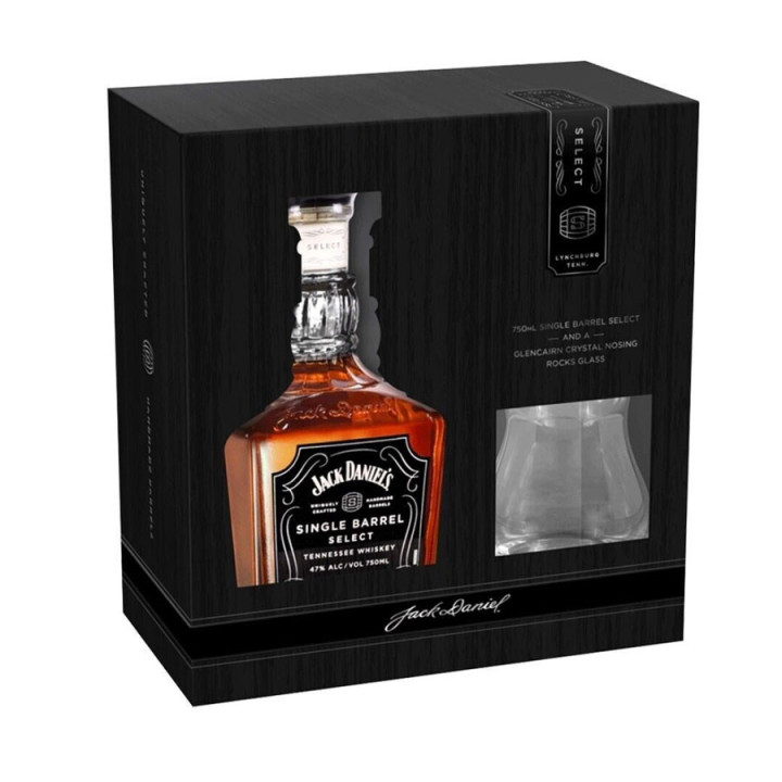 Coffret Jack Daniels Single Barrel 70cl 45° + 2 verres