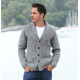 Cardigan Kells Gris Aran Woollen Mils