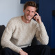 Pull Trim Ecru Aran Woollen Mils