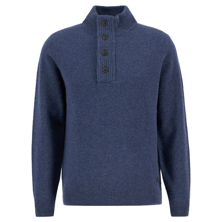 Pull Essential Patch Zip Dark Indigo Barbour