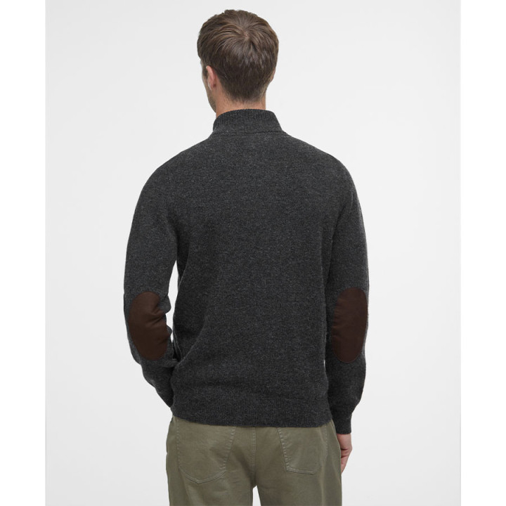 Cardigan Essential Patch Charcoal Marl Barbour
