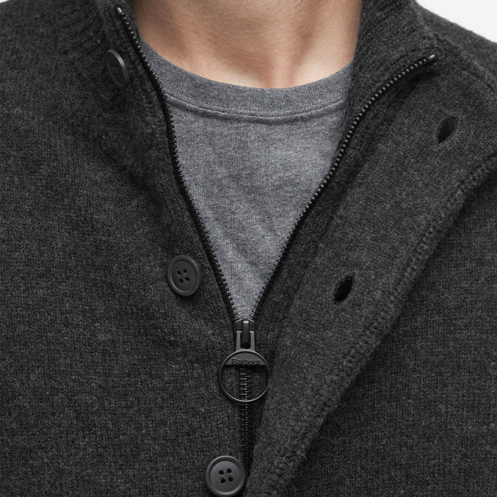 Barbour Essential Patch Charcoal Marl Cardigan