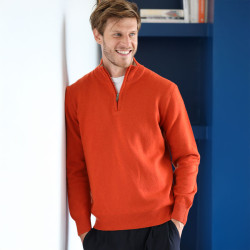 Pull Col ½ Zip Orange Best Yarn