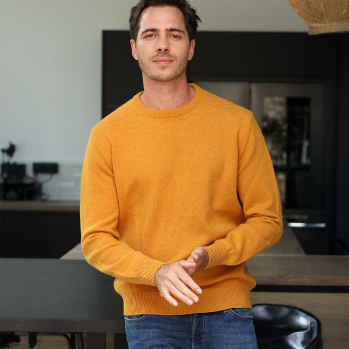 Pull Col Rond Jaune Best Yarn