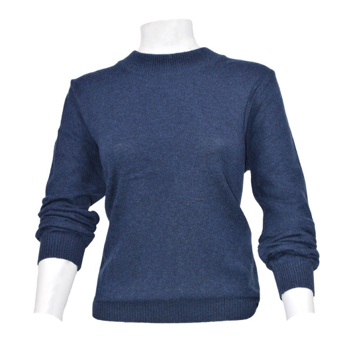Best Yarn Blue Mock-neck Sweater