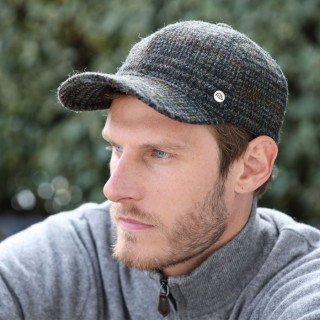 Casquette harris tweed vert ca