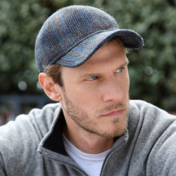 Casquette harris tweed bleu ca Casquette harris tweed bleu ca
