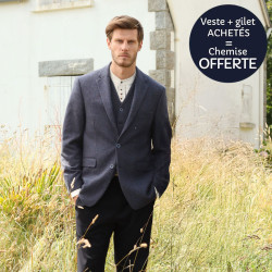 Emerald Isle Weaving Blue Chiné Wool Blend Jacket