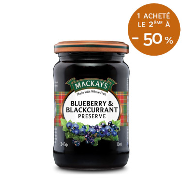 Confiture Myrtilles & Cassis Mackays 340g