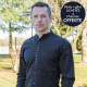 Chemise Noire Coton Irlandais Col Officier Emerald Isle Weaving