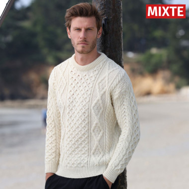 Pull Heritage Écru Aran Woollen Mills