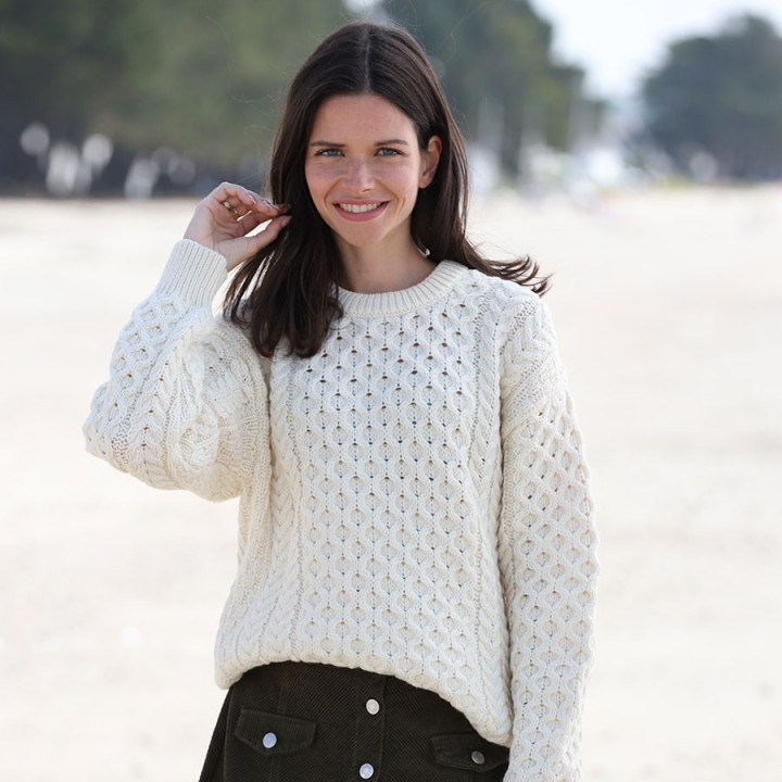 Inis Crafts Merino Classic Ecru Sweater