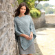 Aran Woolen Mills Ice Blue Twisted Poncho