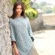 Aran Woolen Mills Ice Blue Twisted Poncho