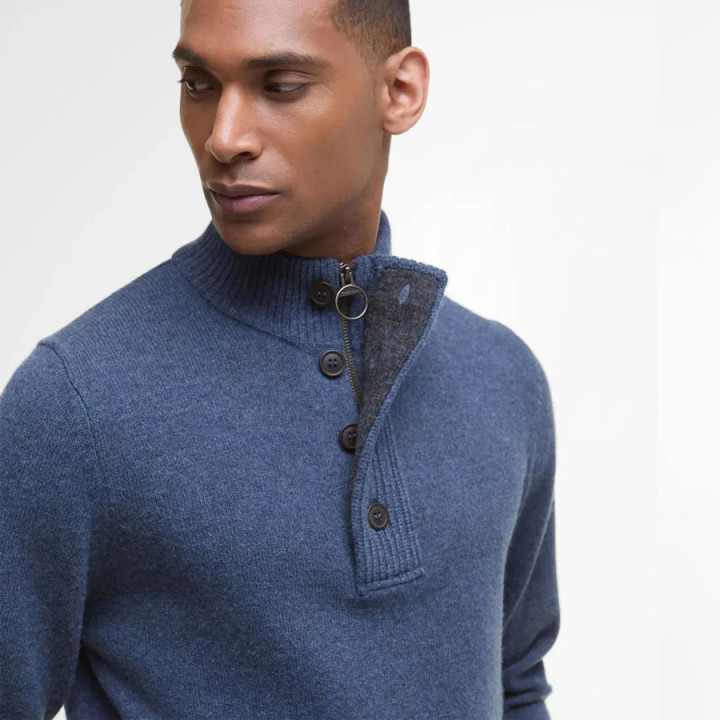 Barbour Essential Patch Zip Dark Indigo Pullover