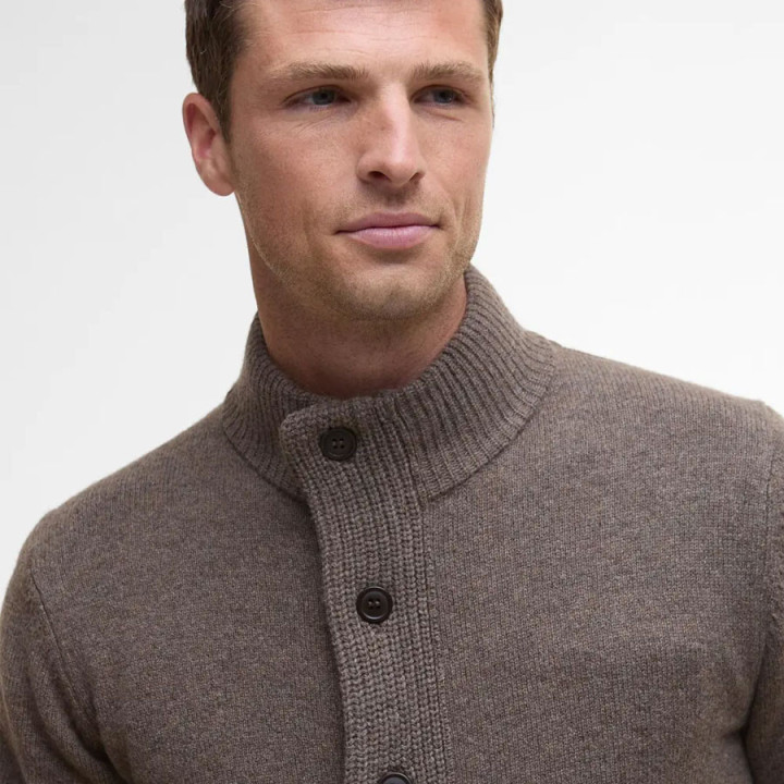 Cardigan Essential Patch Dark Stone Barbour