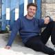 Pull Donegal Bleu Aran Woollen Mills