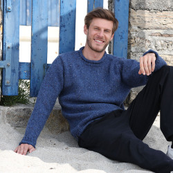 Aran Woolen Mills Blue Donegal Sweater