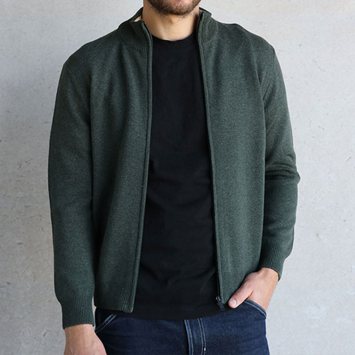 Best Yarn Dark Green Zipped Vest