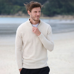 Celtic Alliance Mottle Beige Half-Zip Sweater