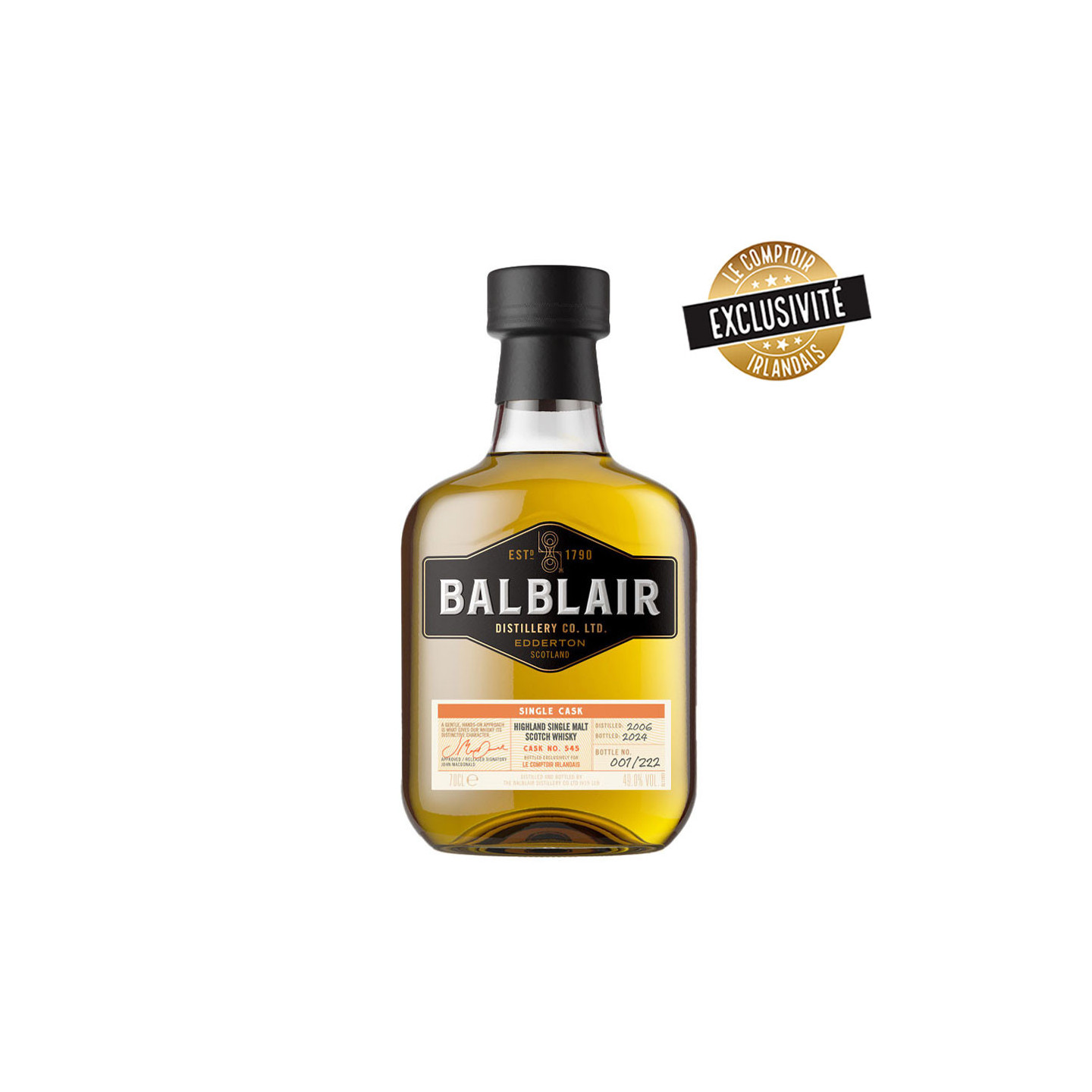 Balblair 18 ans 2006 70 cl – 49° - Le Comptoir Irlandais