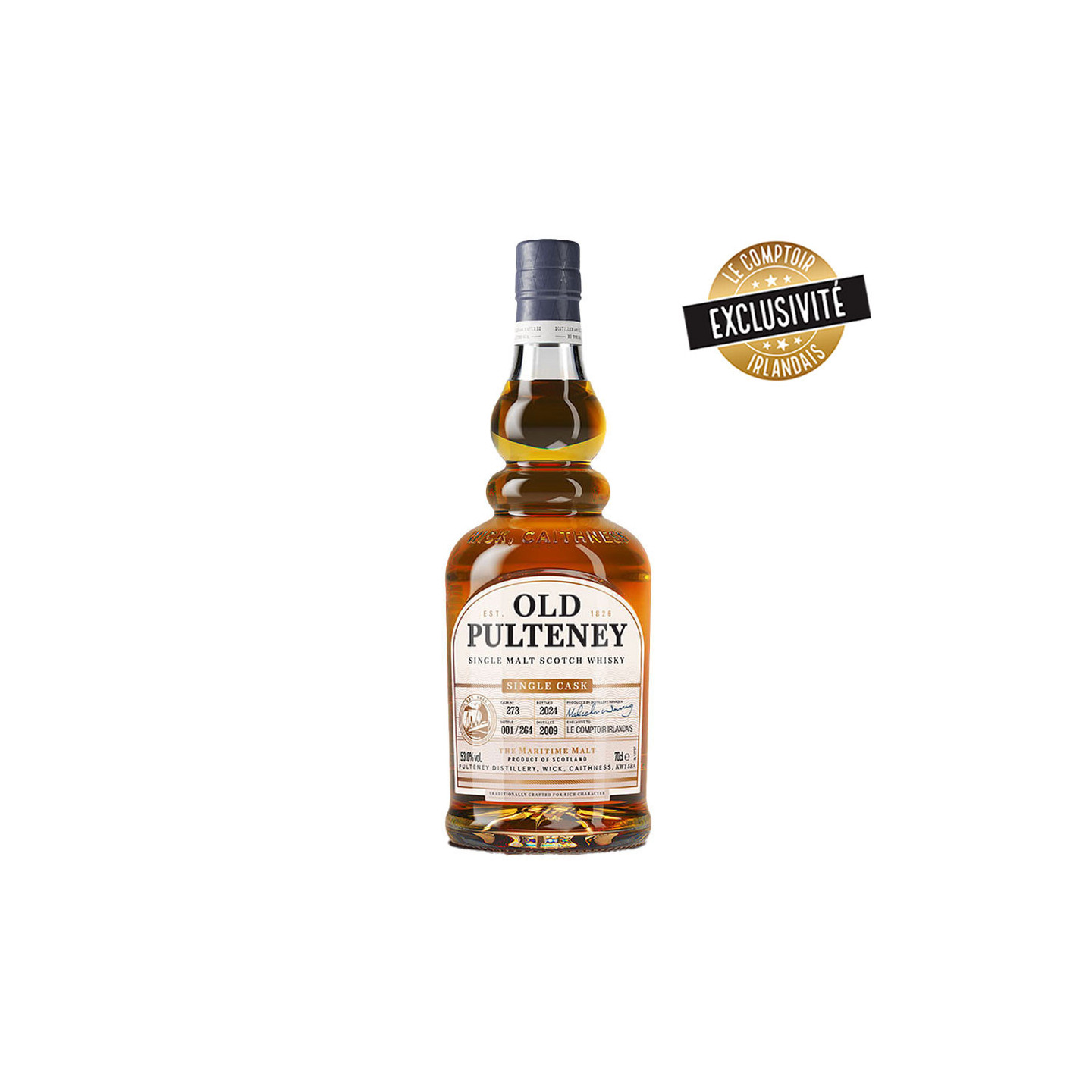 Old Pulteney 15 ans 2009 70 cl – 53° - Le Comptoir Irlandais