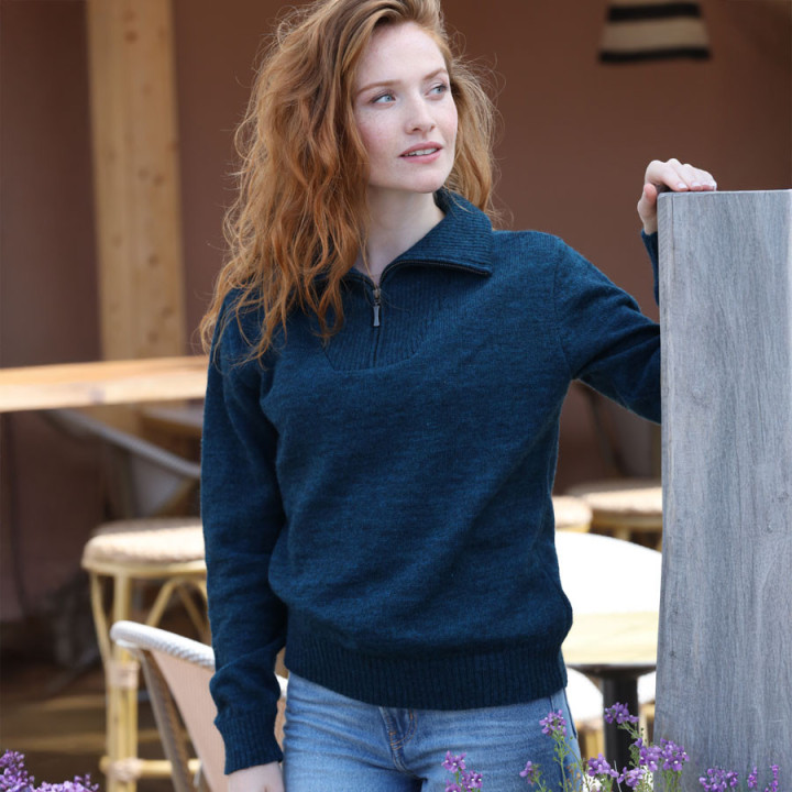 Pull col camionneur bleu canard fh25 ooi