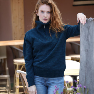 Pull col camionneur bleu canard fh25 ooi