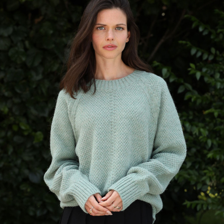 Pull col rond point de riz fh25 ooi