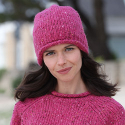 Aran Woollen Mills Ballina Pink Beanie